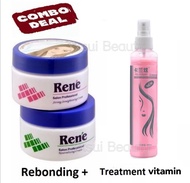 【rene + fa vitamin hair pink】Ubat Rebon Lurus Rambut REBONDING CREAM Hair Rebonding Cream Ubat Krim 