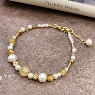 PUREST HOME 財富女神 金髮晶/水晶/天然石/珍珠 招財手鍊