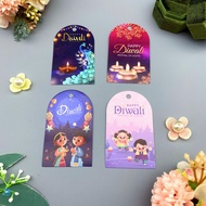 [OMOYAA.SG]- NEW PRODUCT - 50PCS FREE STRING - HAPPY DIWALI GREETING CARD -CUTE  DEEPAVALI CARD - HANGING  TAG - DIWALI