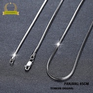 Kalung Pria 100% Titanium Anti Karat dan Luntur Pria Dan Wanita Rantai Gepeng Belut Import - kalung 