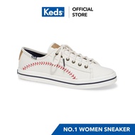 KEDS WF57167 KICKEDSTART PENNANT CREAM Women's lace-up sneakers cream very good