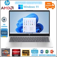 HP 14s EM0014AU EM0033AU AMD RYZEN 3 7320U RAM8GB SSD512GB WINDOWS 11 DAN OFFICE 2021 ORIGINAL