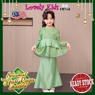 ⭐RAYA DEAL⭐[READY STOCK] 2tahun-12tahun Baju Traditional Budak Perempuan Baju Kurung Peplum Lace Bud