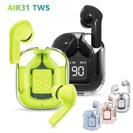 【HOT SALE】 True Wireless Bluetooth Headset Transparent Design With Led Digital Display Stereo Sound Tws Earphones For Sports Working-Air 31