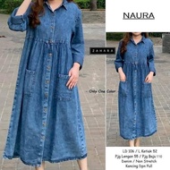 New - Clara Midi Dress Denim Gamis Jeans Seller !