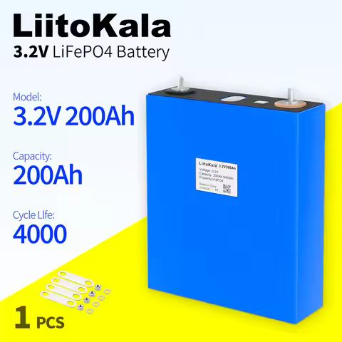 1pcs LiitoKala 3.2V 200AH Lifepo4 Rechargable Batteries Lithium Iron Phosphate Battery for PV RV Sol