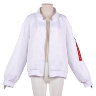 ✑▼Anime Tokyo Revengers Hanemiya Kazutora Cosplay Costume Zipper White Jacket Valhalla Uniform Baseb