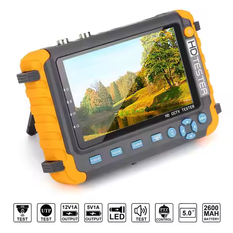 Tahlitech CCTV Tester Monitor 6300W AHD Tester CVI TVI Analog Camera Tester 8MP 5MP 2MP 720P UTP Cab
