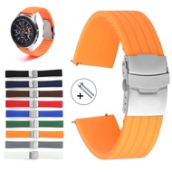 18mm 20mm 22mm 24mm Sport Silicone Watch Strap Folding Metal Buckle Waterproof Soft Rubber Watch Ban
