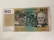 澳洲舊紙幣 澳幣50元舊鈔