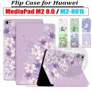 For Huawei MediaPad M2 8.0 Tablet PC Case 8.0" M2-801L M2-801W M2-803L Fashion Flowers Case Sweat-pr