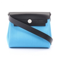 【二手】愛馬仕 HERMES 肩背包 Herbag Zip Mini 藍色 Riviera 藍色 Riviera/黑色 其他 Herbag Zip Mini 藍色 Riviera/黑色