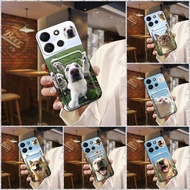 Fashion Design Card slot Phone Case For Itel A05S/A663L Silicone Dog TPU Dirt-resistant Cartoon Back