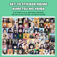 SET of 70 Kimetsu No Yaiba meme sealed stickers • KNY meme stickers size 4x4cm pre-cut