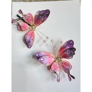3d butterfly hairpin, purple pink