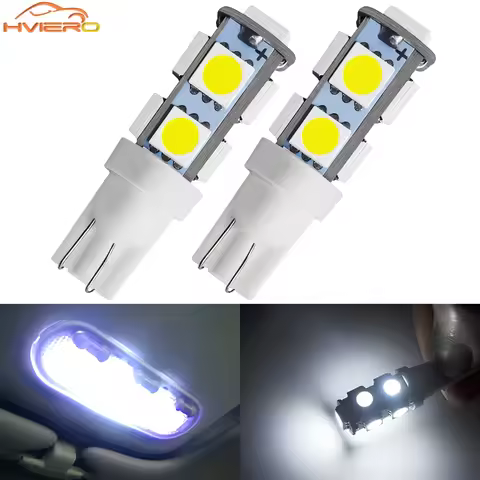 2X Universal Car T10 White 5050 SMD 9Led Auto Led 194 168 192 DC 12V Mobile Bulbs Parking Lamp Wedge