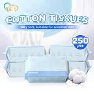 Tisu Kapas Penjagaan Kulit Sutera ICHI Tuala Muka Biasa Penyingkiran Mekap Kapas Tuala Pembersih Tis