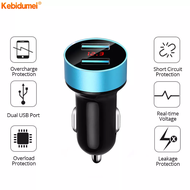 Kebidumei 3.1A Dual USB Car Charger 2 Ports LCD Display 12-24V Car Charger Fast Charging Power Adapter