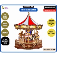 [Ready Stock][Valentine Gift] Robotime Rolife DIY 3D Wooden Puzzle Classic Carousel AMC01 265PCS