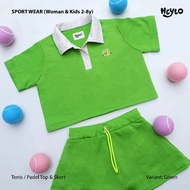 Heylo - SPORT WEAR PADEL TENNIS - One Set Skirt Skort Couple Mom Kids/Sports Clothes Set for Women a