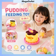 6 in 1 Kids Pudding Jelly Dessert Toy Set Pretend Play Kitchen Food Toy Gift Mainan Puding Sendok