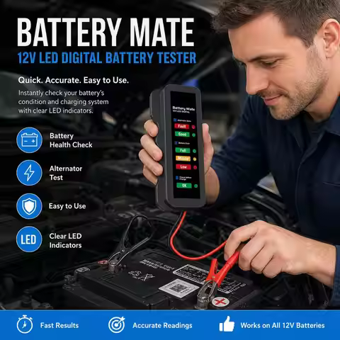 12V Digital Alternator Tester 6 LED Lights Display Car Diagnostic Tool Car Battery Tester For Car Tr