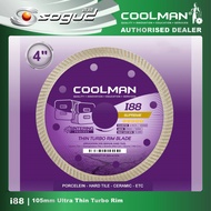 COOLMAN SUPREME i88 4“ 105MM ULTRA THIN TURBO RIM DIAMOND CUTTING DISC HARD TILES/PORCELAIN/CERAMIC/