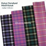 KATUN YARNDYED COTTON FABRIC WITH SQUARE MOTIF 557BR/557RUN/557HJ/557MRM