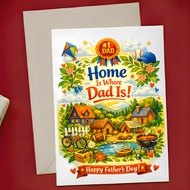 Home Is Where Dad Is Father’s Day Card | Heartfelt Dad Greeting Card | A6 Gift for Dad