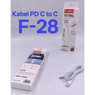 [ ACCHP2 ]- TYPE-C TO TYPE-C DATA CABLE FLECO F28 PD C TO C FAST CHARGING WHITE COLOR 1 METER LENGTH