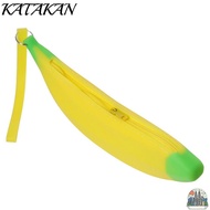 KATAKAN Banana Zero Wallet, Silicone Banana Shape Silicone Pen Bag, Creative 2.36*7.87 Inch Yellow P