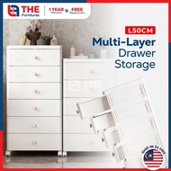 THE L50cm (5-8 Layers) Elegant Drawer Storage Cabinet With Rollers Multi-Layer Storage Organizer