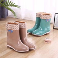LP-6 NEW🧨QM Rain Boots Rain Shoes Women's Adult Rain Boots Rubber Boots Rubber Shoes Short Waterproof Shoe Cover Fashion