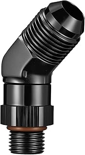 EVIL ENERGY 8AN Flare to 6AN ORB Male Swivel Adapter Fitting 45 Degree Black 1PC