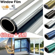 5M Tinted rumah Mirror Solar Reflective Window Film One Way Mirror Tint Roll Protect Privacy Filem Tingkap Quality Glass Tinted Mirror Insulation Stickers Mirror Films