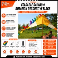 Foldable Rainbow Rotation Decorative Flags Spiral Windmill Wind Spinner Home Garden Decor