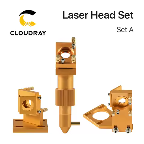 Cloudray K Series CO2 Laser Head Set D12 18 20 FL50.8mm Lens Gold Color for 2030 4060 K40 Laser Engr