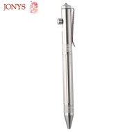JONYS Alloy Pen, Silver Stainless Steel Bolt Action Pen, Black Ink Signature Pen