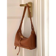 Niche Design Leather Lunch Box Bag Baguette Crossbody