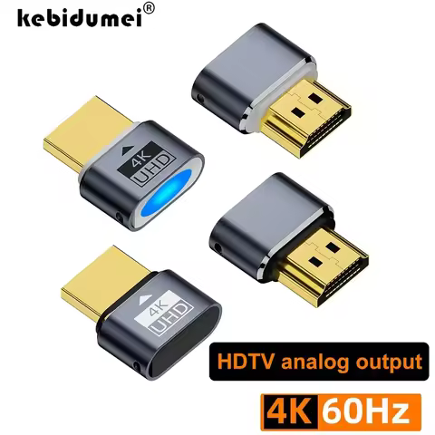 4K@60Hz HDR Virtual Monitor EDID Display Emulator HDMI-Compatible Dummy Plug for Computer Host Graph