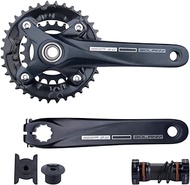 BOLANY Bike Cranksets 170mm Hollow Integrated 104BCD Double Speed Round Chainring 22/36T 24/38T MTB Crankset with Bottom Bracket