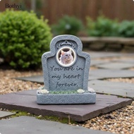 Bothyi Resin Pet Tombstone Floral Accents Pet Remembrance Marker Photo Frame Cat Design and Dog Reme