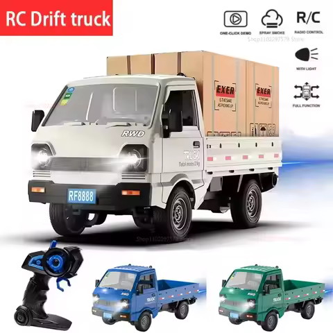 New RC Cars KF21 1:16 Scale Mini Cargo Truck With Spray Lights Drift Function Remote Control Model V