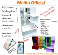 Rak Meja Rias Mini Gantung 60x30 Cm Motif warna polos minimalis