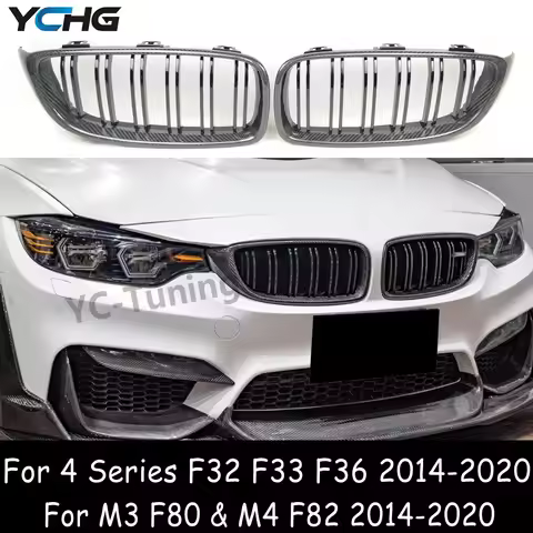 M3 F80 M4 F82 F83 F32 F33 F36 ABS + Real Carbon Fiber Front Bumper Grille For BMW 4 Series 420i 428i