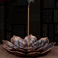 BDVS Metal Incense Burner Stick Holder Buddhism Lotus Line Incense plate Sandal Coil Base Temples Yoga Studios Home Decoration BD