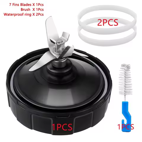 7 Fins Extractor Blades Replacement Part with Brush and Washer Rubber for Nutri Ninja Blender for Au
