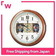 Seiko Clock Wall Clock Radio Analog Karakuri 6 Songs Melody Tea Marble Pattern RE559H SEIKO