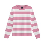 SECONDLY.ID Long Sleeve Striped T-Shirt Wanita | Long Sleeve Tee Stripe Casual Streetwear