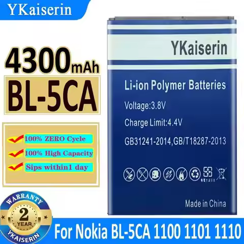 4300Mah BL-5CA Long Lasting High-Efficiency Mobile Phone Battery For Nokia 1100 1101 1110 1110I 1112